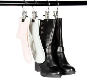 img 1 attached to 👢 Frezon 40 Pack Boot Hanger for Closet, Laundry Hooks with Clips, Boot Holder, Hanging Clips, Portable Multifunctional Hangers Single Clip Space Saving for Jeans, Hats, Tall Boots, Towels (Black) - Improve SEO