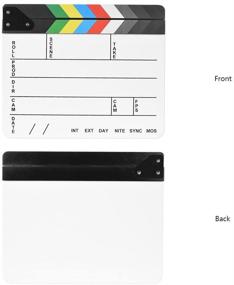img 2 attached to 🎬 Professional Movie Directors Clapboard: Acrylic Clapper Board for Film Scene Action, Photography Studio, Video TV with Color Sticks - 9.6x11.7 inch/25x30cm, White