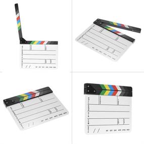 img 1 attached to 🎬 Professional Movie Directors Clapboard: Acrylic Clapper Board for Film Scene Action, Photography Studio, Video TV with Color Sticks - 9.6x11.7 inch/25x30cm, White