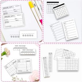 img 1 attached to 📔 Rancco 18 Piece Journal Stamps Set with Ink Pad - 4 Set Bujo Stamp Calendar Planner Stencil for DIY Journaling, Task Lists, Organizing Week, Month & Dates - Scrapbooking Craft Supplies to Enhance and Simplify Your Planner