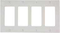 🔌 leviton 80412-nw 4-gang decora/gfci device wallplate - white, standard size, thermoplastic nylon logo