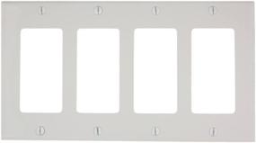 img 1 attached to 🔌 Leviton 80412-NW 4-Gang Decora/GFCI Device Wallplate - White, Standard Size, Thermoplastic Nylon