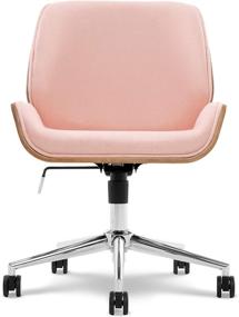 img 1 attached to Modern Bentwood Home Office Armless Desk Chairs - Elle Decor Ophelia Low-Back Task in Chrome Finish, French Pink