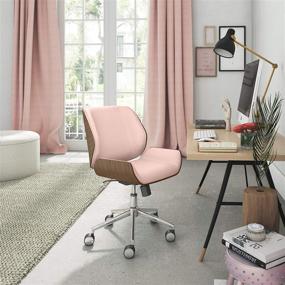 img 3 attached to Modern Bentwood Home Office Armless Desk Chairs - Elle Decor Ophelia Low-Back Task in Chrome Finish, French Pink