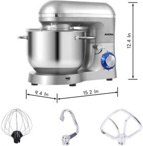 img 3 attached to 🍰 Aucma Stand Mixer - 6.5 Quart, 660W 6-Speed Tilt-Head Kitchen Electric Mixer with Dough Hook, Wire Whip, and Beater - Silver