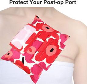 img 1 attached to 🌺 Red Pink Poppy Flower Print Seat Belt Pillow for Mastectomy & Heart Surgery Recovery – Post-Op Comfort for Women & Men