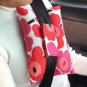 img 4 attached to 🌺 Red Pink Poppy Flower Print Seat Belt Pillow for Mastectomy & Heart Surgery Recovery – Post-Op Comfort for Women & Men