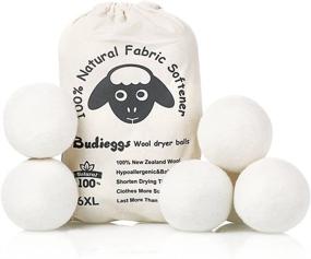 img 4 attached to 🐑 Budieggs Organic XL Wool Dryer Balls 6-Pack - New Zealand, Chemical-Free Fabric Softener for over 1000 Loads. Baby-Safe, Hypoallergenic, Reduces Wrinkles & Shortens Drying Time Naturally