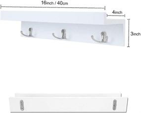 img 3 attached to 🔑 Compact Key Organizer: Small Shelf With Hooks for Wall – Keep Keys & Essentials Neatly Sorted