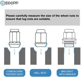img 1 attached to 🔒 ECCPP 14X1.5 серебристая резьба хромированные слайновые гаечные гайки с открытым концом - набор из 32 штук + 2 ключа для Cadillac, GMC, Jeep, Toyota (2003-2014)