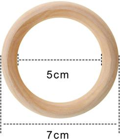 img 3 attached to Versatile 12-Piece Natural Wood Rings for DIY Crafts: Unfinished, Smooth Wooden Circles (70mm)