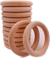 versatile 12-piece natural wood rings for diy crafts: unfinished, smooth wooden circles (70mm) logo