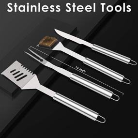 img 3 attached to 🔥 NEXGADGET BBQ Grill Tools Set, 32PCS - Premium Stainless Steel BBQ Accessories with Extended Handles & Carrying Case - Ideal Grill Utensils Gift for Men, Women, Camping, Backyard Barbecue