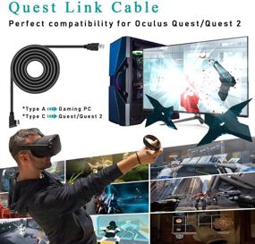 img 3 attached to 16ft Oculus Link Cable by Recuown: High-Speed Data Transfer & Fast Charging for Oculus Quest / Quest 2 VR Headset and Gaming PC - USB 3.2 Gen 1 Type A to C Cable
