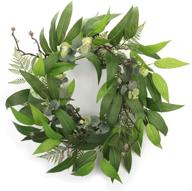 🌿 cloris art eucalyptus wreath front door, 22-24 inch green spring summer wreath for home wall window holiday decor логотип