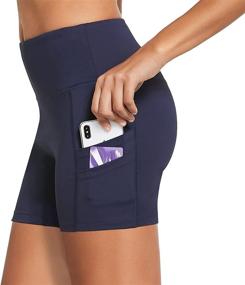 img 4 attached to 🩳 Baleaf Women's Biker Shorts: Compression, High Waist, 4 Pockets - Perfect for Yoga, Workout, and Running