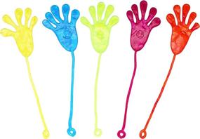 img 4 attached to 🎉 SKKSTATIONERY 100-Piece Set of Bright Sticky Hands, 8"x2", Party Favor, Christmas Toys Goodies, Kids Birthday