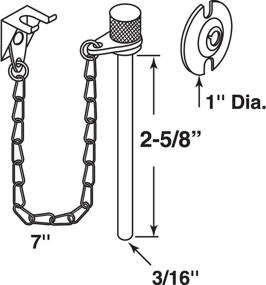 img 1 attached to Enhanced SEO: Defender Security U 9858 🔒 Sliding Patio Door Lock Pin, 2-5/8-Inch, Chrome Finish
