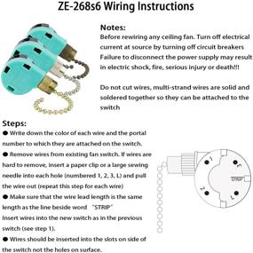 img 2 attached to 🔧 Bronze Zing Ear Ceiling Fan Switch ZE-268S6 3 Speed 4 Wire for Ceiling Fans, Lamps, Wall Lights - Pull Chain Switch Replacement On-Off with Pull Chain, 1 Pack