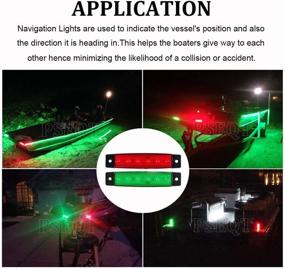 img 3 attached to PSEQT 3.9'' LED Boat Navigation Strip Lights: Waterproof Bow and Stern Deck Cockpit Light Kit for 12V Pontoon Kayak Yacht Sailboat - 2 Red, 2 Green