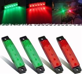 img 4 attached to PSEQT 3.9'' LED Boat Navigation Strip Lights: Waterproof Bow and Stern Deck Cockpit Light Kit for 12V Pontoon Kayak Yacht Sailboat - 2 Red, 2 Green