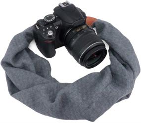 img 1 attached to 📷 Wolven Soft Scarf Camera Neck Shoulder Strap Belt - Ideal for DSLR/SLR/Digital Camera (DC) / Instant Camera & More, Grey