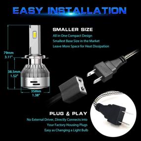 img 3 attached to 💡 LASFIT LED Headlight Bulbs H7 72W 7600LM 6000K Conversion Kit - Powerful Xenon White Light Output for Low Beam and Fog Lights (Pack of 2)