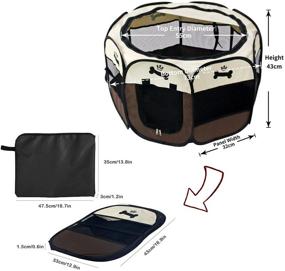 img 3 attached to 🐾 Convenient Pet Portable Foldable Playpen: 8-Panel Kennel with Mesh Shade Cover for Indoor/Outdoor Exercise