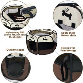 img 2 attached to 🐾 Convenient Pet Portable Foldable Playpen: 8-Panel Kennel with Mesh Shade Cover for Indoor/Outdoor Exercise