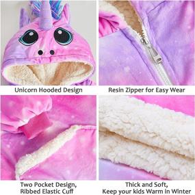 img 2 attached to 🦄 Girls Kids Purple Unicorn Castle Hoodie Blanket Sweatshirt with Pocket - Oversized Wearable Blanket