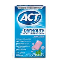 act dry mouth moisturizing gum: sugar-free bubble fresh with xylitol (20 count) logo