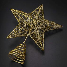 img 3 attached to 🌟 Gold Glittered Metal Hallow Tree Star Topper - Unomor Christmas Star - Unique 8-inch Design (Base Not Included) - Perfect for Various Sized Christmas Trees