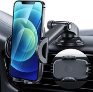 🚗 gulbunda car phone holder mount - enhanced one touch dashboard+ air vent phone mount for car - compatible with iphone 13 12 11 pro max se mini, samsung galaxy s20 s10, and note series logo