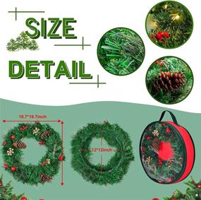 img 1 attached to 🎄 Myouth 24 Inch Pre-lit Christmas Wreath with Flocked Mixed Decorations and 50 LED Lights - Perfect Winter Xmas Ornaments for New Year Holiday