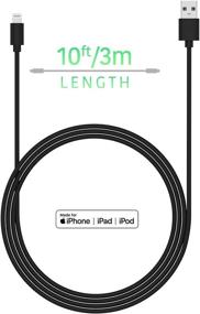 img 3 attached to 🔌 TalkWorks 10ft длинный усиленный кабель зарядки для iPhone - сертифицированный MFI для Apple iPhone 12, 12 Pro/Max, 12 Mini, 11, 11 Pro/Max, XR, XS/Max, X, 8, 7, 6, 5, SE, iPad - черный.