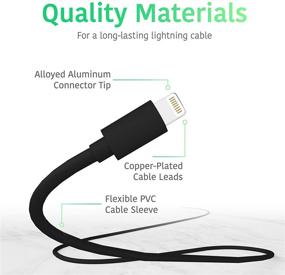 img 1 attached to 🔌 TalkWorks 10ft длинный усиленный кабель зарядки для iPhone - сертифицированный MFI для Apple iPhone 12, 12 Pro/Max, 12 Mini, 11, 11 Pro/Max, XR, XS/Max, X, 8, 7, 6, 5, SE, iPad - черный.