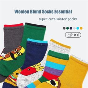 img 3 attached to 🧦 Warm Boys Wool Socks - Winter Thermal Crew Socks for Kids (6 Pack)