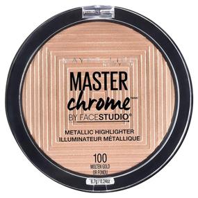 img 4 attached to ✨ Maybelline Master Chrome Metallic Highlighter Powder: Molten Gold Shade, 0.24 Ounce - Get your Glow On!