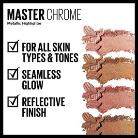 img 1 attached to ✨ Maybelline Master Chrome Metallic Highlighter Powder: Molten Gold Shade, 0.24 Ounce - Get your Glow On!