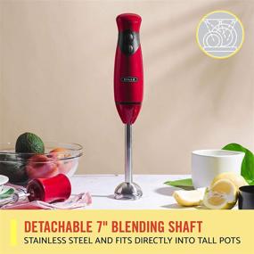 img 1 attached to 🥣 BELLA Immersion Hand Blender with Whisk Attachment - Effortlessly Mix Sauces, Puree Soups, Prepare Smoothies &amp; Dips - BPA-Free, Easy-Clean, Stainless Steel/Red