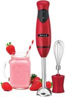 🥣 bella immersion hand blender with whisk attachment - effortlessly mix sauces, puree soups, prepare smoothies &amp; dips - bpa-free, easy-clean, stainless steel/red логотип