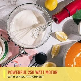 img 2 attached to 🥣 BELLA Immersion Hand Blender with Whisk Attachment - Effortlessly Mix Sauces, Puree Soups, Prepare Smoothies &amp; Dips - BPA-Free, Easy-Clean, Stainless Steel/Red