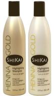 💆 revitalize your hair with shikai henna gold highlighting shampoo & conditioner set 12oz! logo