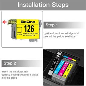 img 1 attached to 🖨️ BeOne Remanufactured Ink Cartridge Replacement for Epson 126 T126 - 6-Pack | Compatible with Workforce 545, 645, 633, 845, 520, 630, 435, 840 | WF-3540, WF-3520, 60, WF-7520, 635, WF-7010, WF-3530 Printer (3BK, 1C, 1M, 1Y)