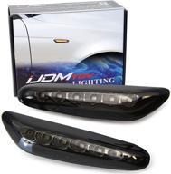 🚗 enhance your bmw's style with ijdmtoy euro smoked lens amber full led front side marker light kit - compatible with bmw 1 3 5 series, replace oem amber/clear sidemarker lamps logo