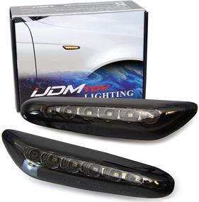 img 4 attached to 🚗 Enhance Your BMW's Style with iJDMTOY Euro Smoked Lens Amber Full LED Front Side Marker Light Kit - Compatible with BMW 1 3 5 Series, Replace OEM Amber/Clear Sidemarker Lamps