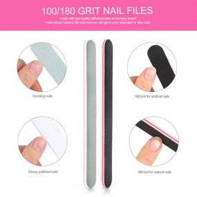 img 1 attached to 💅 Teenitor Nail Polish Gel Remover Kit: Professional Fingernail & Toenail Soak Off Clips, 100/180 Grit Nail Files, 400/4000 Grit Nail Buffer Block, Brush, Lint Free Cotton Pads, Cuticle Pusher