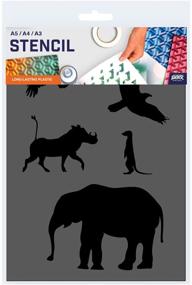 img 1 attached to 🖌️ A5 Size QBIX African Animals Stencil - Zebra, Rhino, Leopard, Meerkat, and Bird - Reusable Stencil for Painting, DIY Stenciling, Crafts, Wall Art, Airbrushing, and Furniture Décor