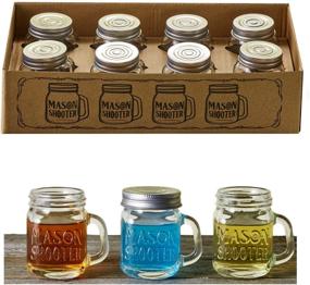 img 4 attached to 🍹 Hayley Cherie Mason Jar Shot Glasses - Leak-Proof Lid (Set of 8) - Mini Shooter Glass with Handles - 2oz Capacity - Ideal for Drinks, Favors, Desserts, Parties, Gifts+