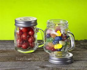 img 1 attached to 🍹 Hayley Cherie Mason Jar Shot Glasses - Leak-Proof Lid (Set of 8) - Mini Shooter Glass with Handles - 2oz Capacity - Ideal for Drinks, Favors, Desserts, Parties, Gifts+